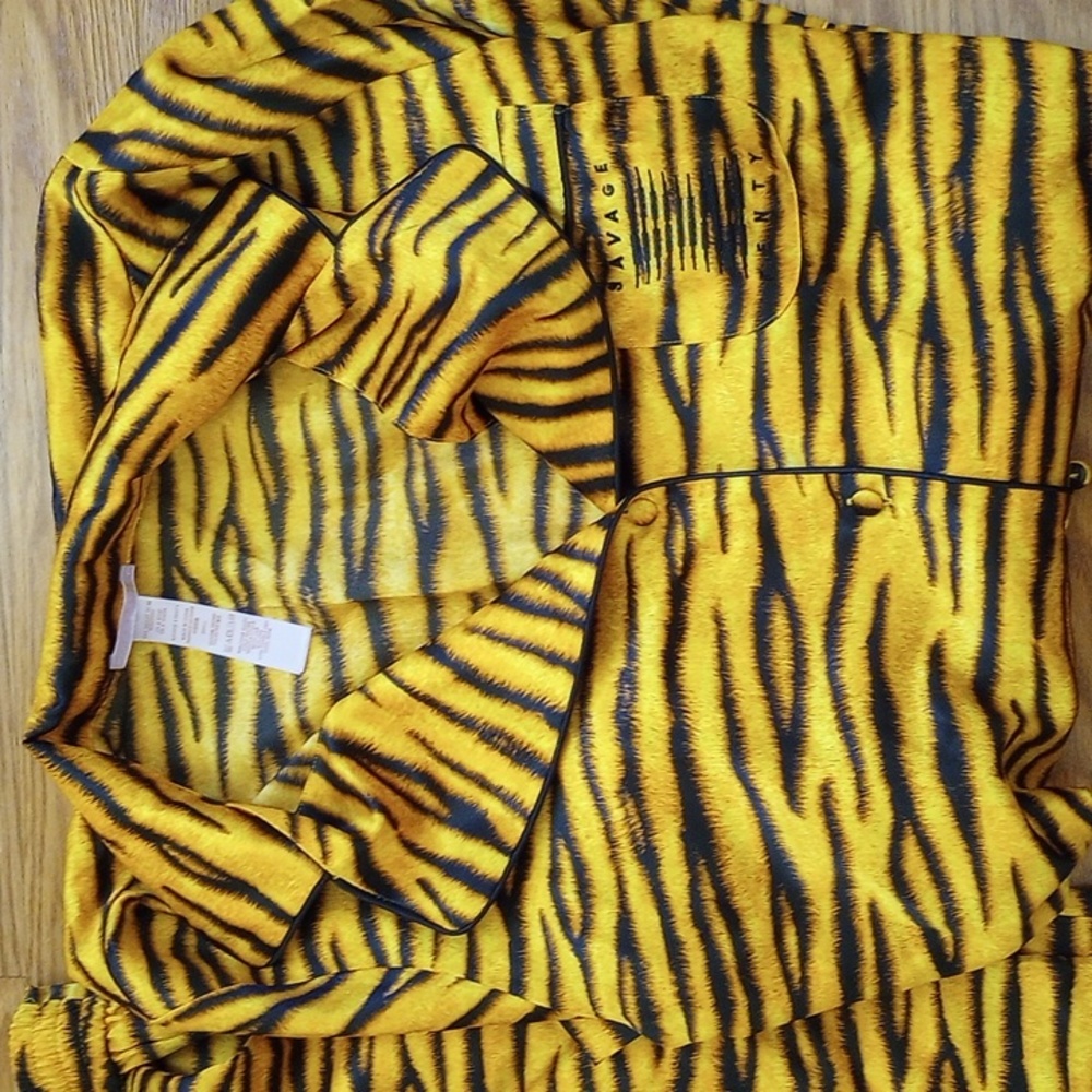 Savage X Fenty Yellow Tiger Print Pajama Set